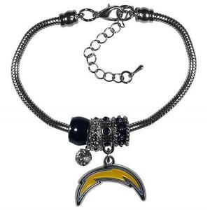 Siskiyou NFL Women's Chargers Euro Bead Bracelet